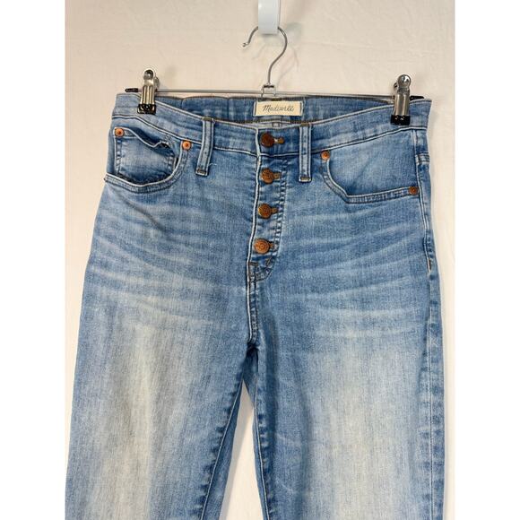 Madewell Size 27 Womens Jeans Cali Demi Boot Light Wash Stretch Button Fly - Picture 6 of 11